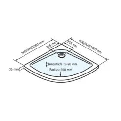 Duschwanne Acryl Rund Schulte EF Flat Duschbecken Radius 550 -Badmobel Verkauf 100 1