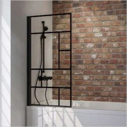 Schulte Komfort Badewannenfaltwand 1-teilig Black Style Dekor Atelier 1 -Badmobel Verkauf 10466 1