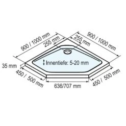 Schulte Duschwanne Acryl EF Flat Für Fünfeck Duschkabinen -Badmobel Verkauf 104 1
