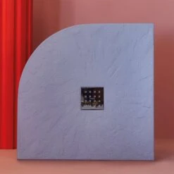 Doccia Pizarra Semicircular Duschwanne Mineralguss Stein Viertelkreis