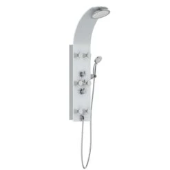 Schütte Duschpaneel Duschsystem LANZAROTE III Glas Mit Thermostat In Weiß