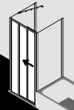Kermi Liga Gleittür 3-tlg Mit Festteil 2000mm Für Nische Od. SW Kurz -Badmobel Verkauf 10900 2