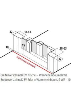 Kermi Liga Gleittür 3-tlg Mit Festteil 2000mm Für Nische Od. SW Kurz -Badmobel Verkauf 10900 6
