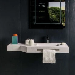 Doccia Saona Cut Wachtisch Mineralguss Stein Waschplatz