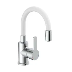 Eisl Einhebel-Waschtischarmatur Flexo Mit Soft-Touch-Auslauf In Chrom Weiß