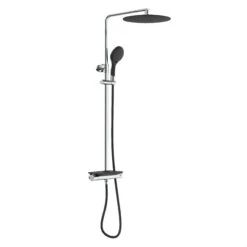 Eisl Überkopf-Brauseset Duschsystem GRANDE VITA Mit Thermostat In Schwarz Chrom