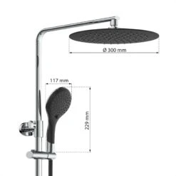 Eisl Überkopf-Brauseset Duschsystem GRANDE VITA Mit Thermostat In Schwarz Chrom -Badmobel Verkauf 11058 2