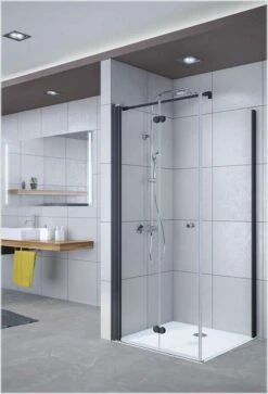 Breuer ELANA KOMFORT Drehfalttür 2-tlg Für Gleichhohe Seitenwand Black Edition