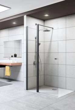 Breuer ENTRA Duschwand Mit Beweglichem Element In Flucht Black Edition