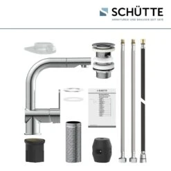 Schütte Einhebel-Waschtischarmatur Armatur London In Chrom Mit Haarbrause -Badmobel Verkauf 12165 7