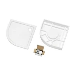 Duschmeister SET 3 Duschwanne Acryl Rund 90x90, Radius 550 Mit Träger