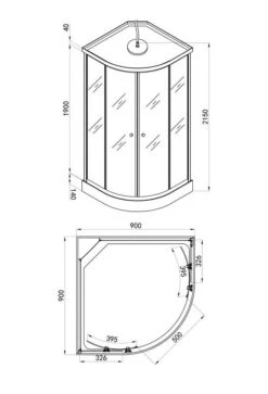 Duschmeister Komplettdusche Sano 17 Viertelkreis Duschkabine -Badmobel Verkauf 12533 4