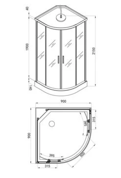 Duschmeister Komplettdusche Sano 21 Viertelkreis Duschkabine -Badmobel Verkauf 12537 1