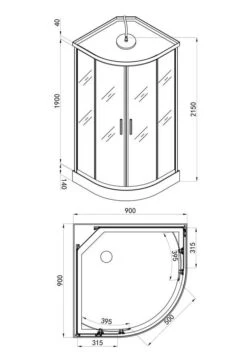 Duschmeister Komplettdusche Sano 28 Viertelkreis Duschkabine -Badmobel Verkauf 12544 1