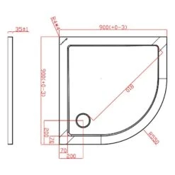 Duschmeister Duschwanne Sano 35 Viertelkreis Rund R550 90x90 Cm Mineralguss SMC -Badmobel Verkauf 12601 1