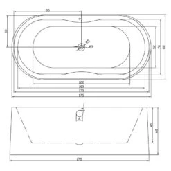 Duschmeister Freistehende Badewanne Sano 45 170 X 80 -Badmobel Verkauf 12611 2