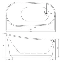 Duschmeister Freistehende Badewanne Sano 46 178 X 88 -Badmobel Verkauf 12612 2