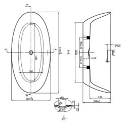 Duschmeister Freistehende Badewanne Sano 48 170 X 82 -Badmobel Verkauf 12614 3