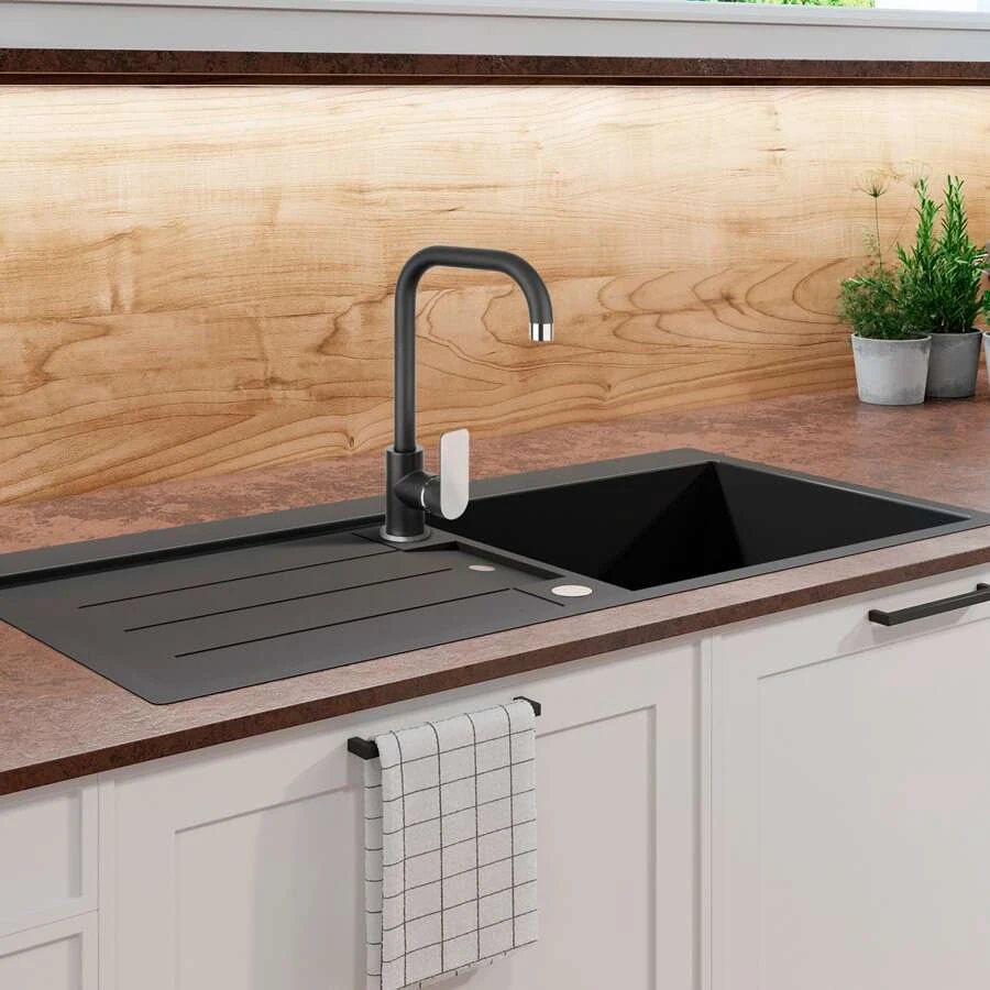 CORNAT Spültisch-Einhebelmischer NOIR Schwarz Matt 4 CORNAT Spültisch-Einhebelmischer NOIR Schwarz Matt – Bild 2