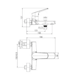 Duschmeister Sano 104 Badewannen Armatur Schwarz -Badmobel Verkauf 13433 1