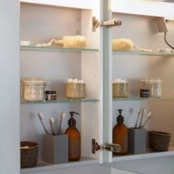 Dansani Spiegelschrank 80 Cm In Dekor Weiß Hochglanz Vormontiert -Badmobel Verkauf 13603 2