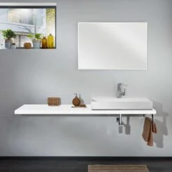 Lanzet Q4-Fit Waschtischplatte Variable Breite Weiß Glanz