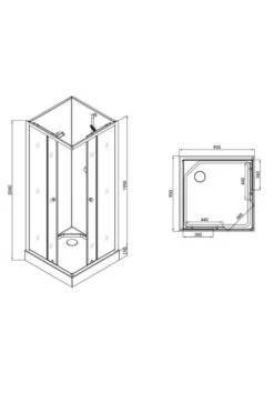 Duschmeister Komplettdusche Sano 215 90x90x203 Schwarz -Badmobel Verkauf 13750 1