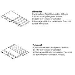 Lanzet Q4-Fit Waschtischplatte Variable Breite Holzdekor Dark Oak -Badmobel Verkauf 13762 4