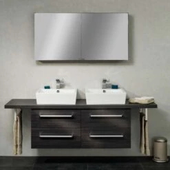 Lanzet Badmöbel-Komplett-Set 180 Cm Dark Oak