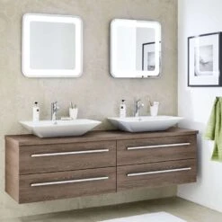 Lanzet Badmöbel-Komplett-Set 180 Cm Eiche Maron