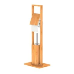 Eisl Bambus WC-Garnitur Rollenhalter Und Toilettenbürstenhalter