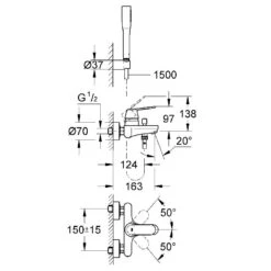 GROHE Eurosmart Cosmopolitan EH-WT-Batterie -Badmobel Verkauf 14655 1