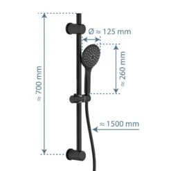 Schütte Brausestangenset RAVEN Schwarz Matt Stangenlänge 70 Cm -Badmobel Verkauf 14840 3