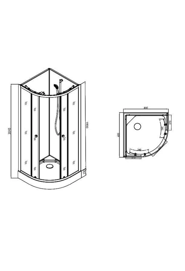 Duschmeister Komplettdusche 90x90x203 Silber Sano 319 4 Duschmeister Komplettdusche 90x90x203 Silber Sano 319 – Bild 2