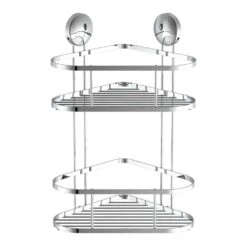 Eisl Dusch-Eckablage 2 Etagen Chrom, Zum Kleben Oder Schrauben