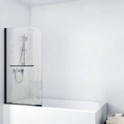 Duschmeister Badewannenfaltwand Max F 10 Schwarz 75 X 140 Cm