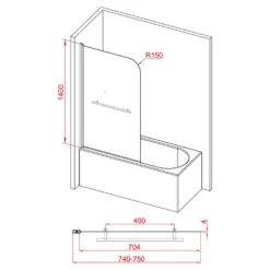 Duschmeister Badewannenfaltwand Max F 10 Schwarz 75 X 140 Cm -Badmobel Verkauf 15968 5