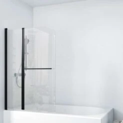 Duschmeister Badewannenfaltwand Max F 11 Schwarz 100 X 140 Cm