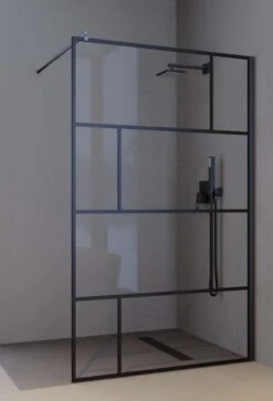 Duschmeister Walk In Max F 44 Schwarz Mit Halter 120 X 195 Cm