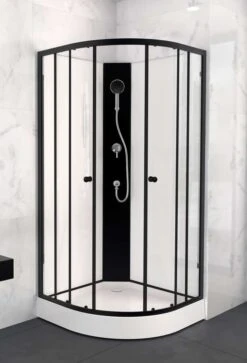 Komplettdusche Duschmeister Max F 58 Runddusche Schwarz 85 X 85 X 200 Cm