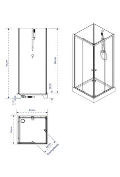 Komplettdusche Duschmeister Max F 59 Eckeinstieg Schwarz 80 X 80 X 195 Cm -Badmobel Verkauf 16020 4