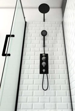 Komplettdusche Duschmeister Max F 66 Schiebetür Mit Seitenwänden Schwarz 80 X 110 X 230 Cm -Badmobel Verkauf 16027 2