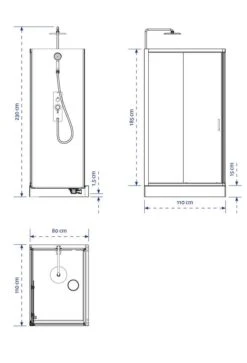 Komplettdusche Duschmeister Max F 66 Schiebetür Mit Seitenwänden Schwarz 80 X 110 X 230 Cm -Badmobel Verkauf 16027 3