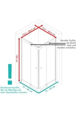 Schulte Sunny Eckeinstieg Mit Schiebetüren 75-90 Cm Black Style -Badmobel Verkauf 16069 2