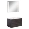 Fackelmann Badmöbelset B.Perfekt 80 Cm Mit Spiegel, Dark Oak -Badmobel Verkauf 18302 0
