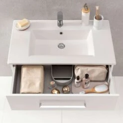 Fackelmann Badmöbelset B.Perfekt 80 Cm Mit Spiegel, Weiß 10 Fackelmann Badmöbelset B.Perfekt 80 Cm Mit Spiegel, Weiß -Badmobel Verkauf 18303 3