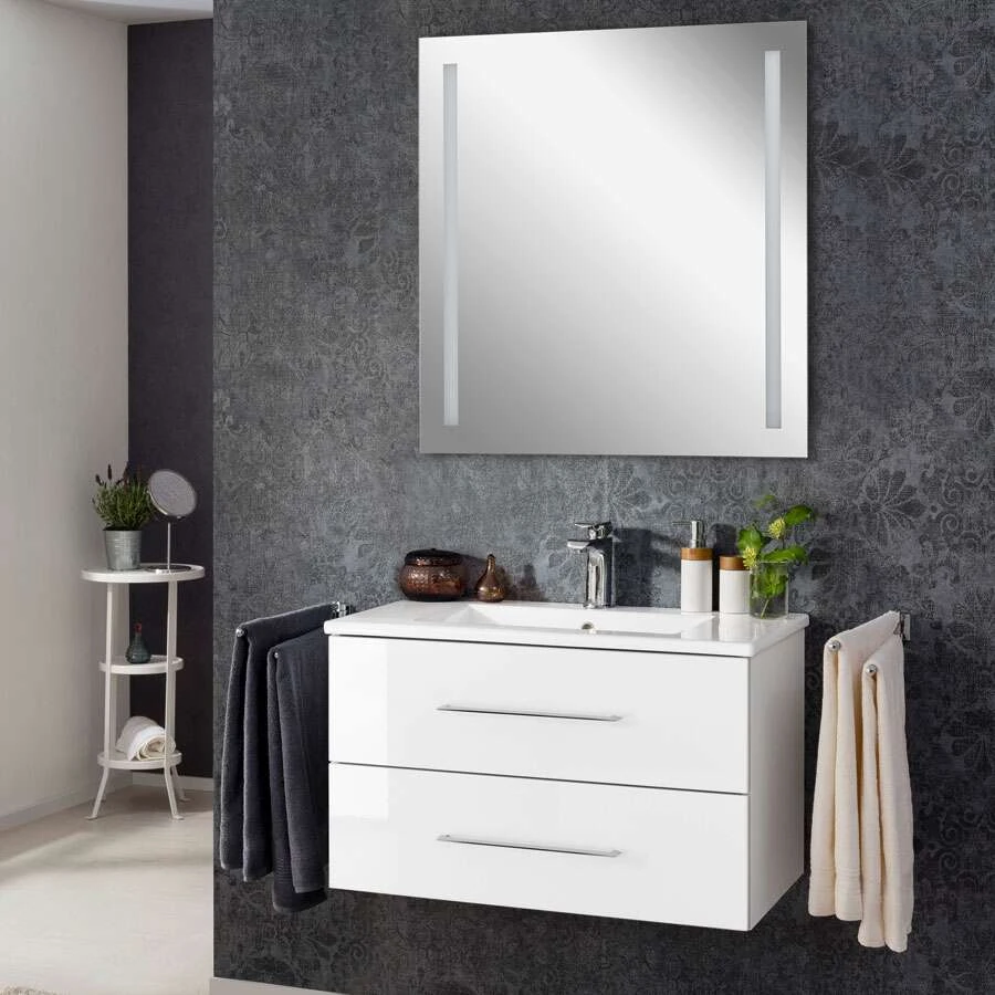 Fackelmann Badmöbelset B.Perfekt 80 Cm Mit Spiegel, Weiß 7 Fackelmann Badmöbelset B.Perfekt 80 Cm Mit Spiegel, Weiß – Bild 5