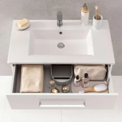 Fackelmann Badmöbelset B.Perfekt 80 Cm Mit Spiegelschrank, Weiß -Badmobel Verkauf 18306 3