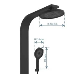 Schütte SAMOA RAIN Überkopf-Brauseset, Schwarz Matt, Mit Thermostat-Ablage -Badmobel Verkauf 19649 2