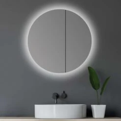 Duschmeister Licht LED Spiegelschrank Royalux TR 60 Cm Rund